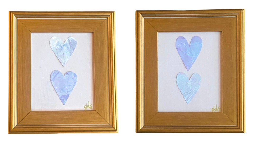 Framed Pair of Hearts