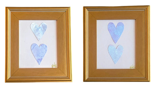 Framed Pair of Hearts
