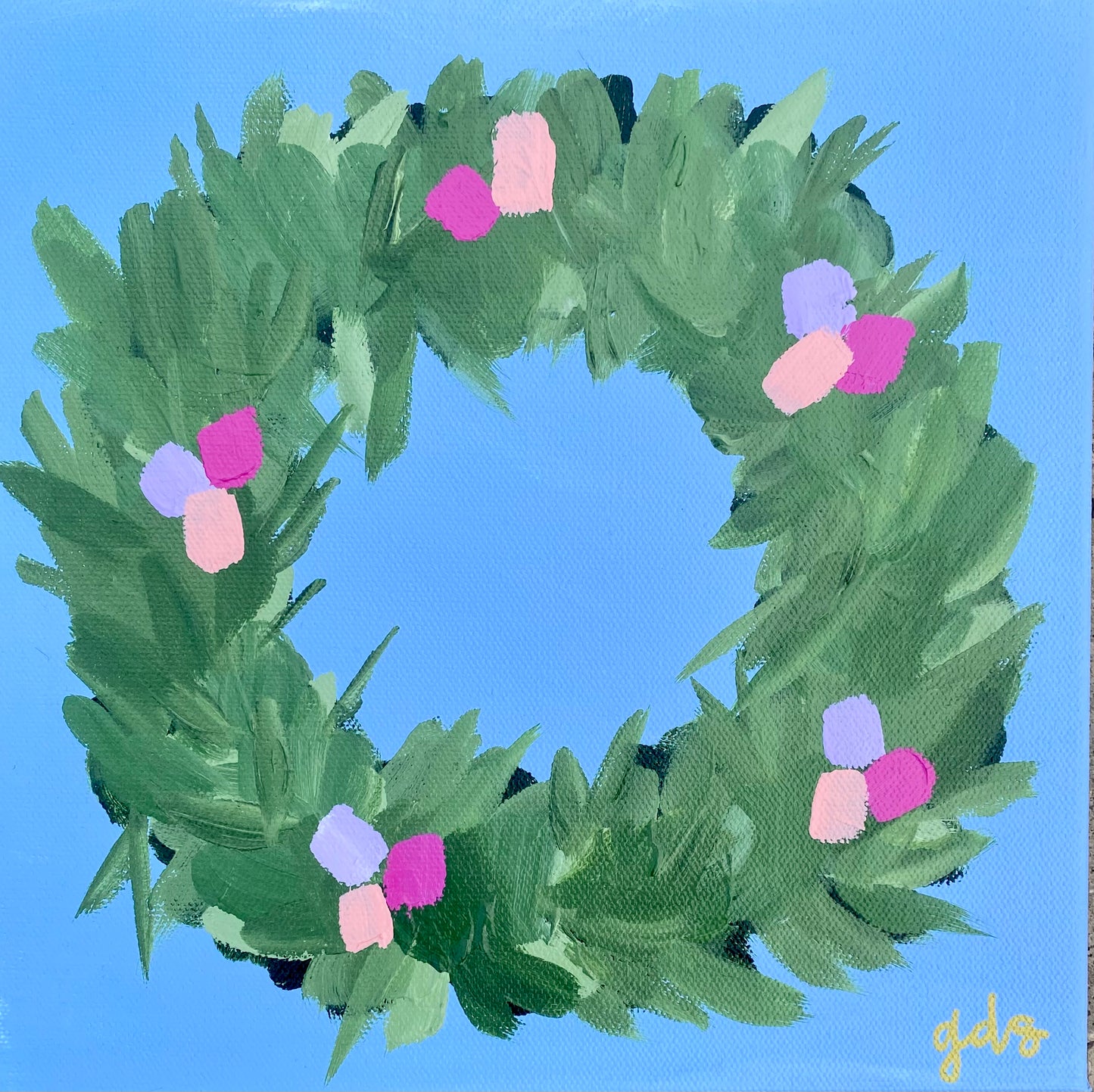 Blue Wreath - 10x10