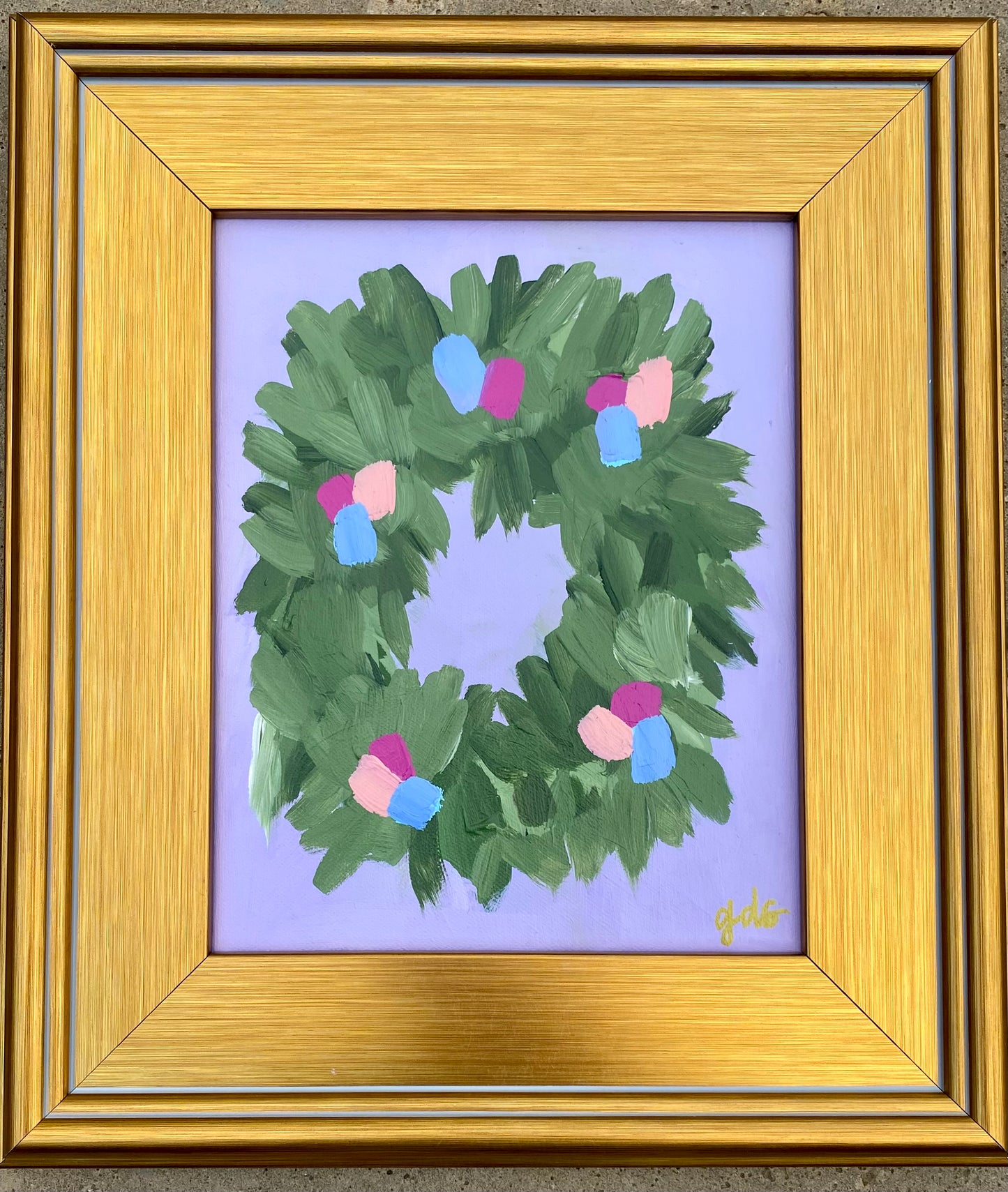 Framed Lavender Wreath - 8x10